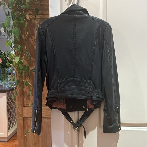 🎀 NEW FREE PEOPLE faux leather Melrose Vegan Moto Jacket medium - Picture 9 of 16